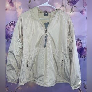 New Balance Beige Hooded Windbreaker Jacket